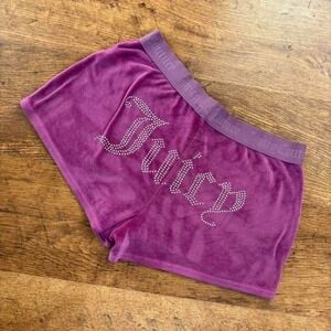 Juicy Couture purple rhinestone sleepwear shorts #y2kfashion